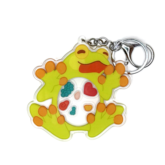 Glass Frog Shaker Keychain