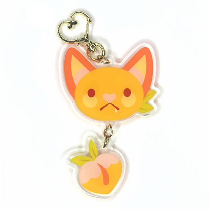 Peach Bat Acrylic Keychain