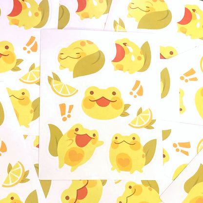 Lemon Frog Vinyl Sticker Sheet