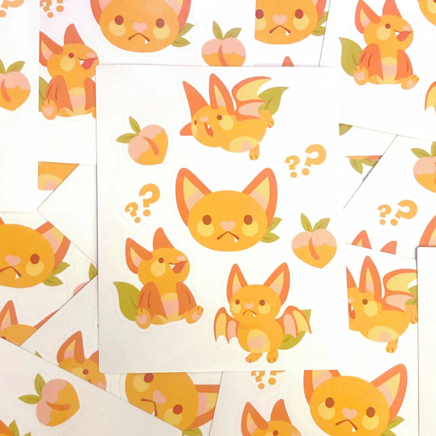 Peach Bat Vinyl Sticker Sheet