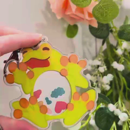 Glass Frog Shaker Keychain